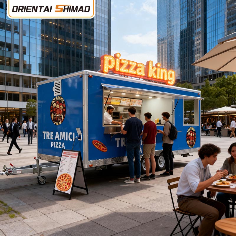 Trailer de caminhão de comida para churrasco