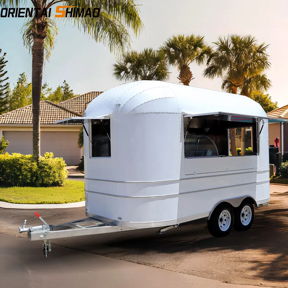 Trailer de comida Airstream branco